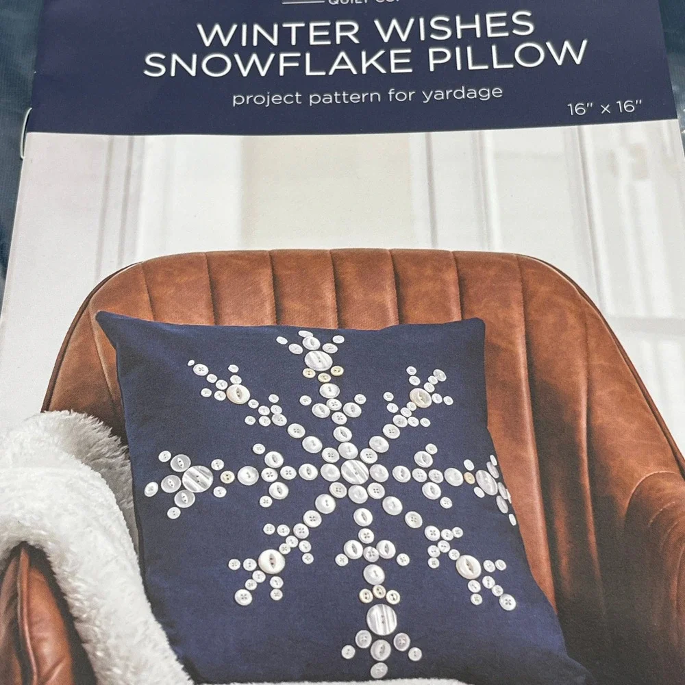 Missouri Star Quilt Co Winter Wishes Snowflake Pillow Kit W/Fabric Quilt Craft